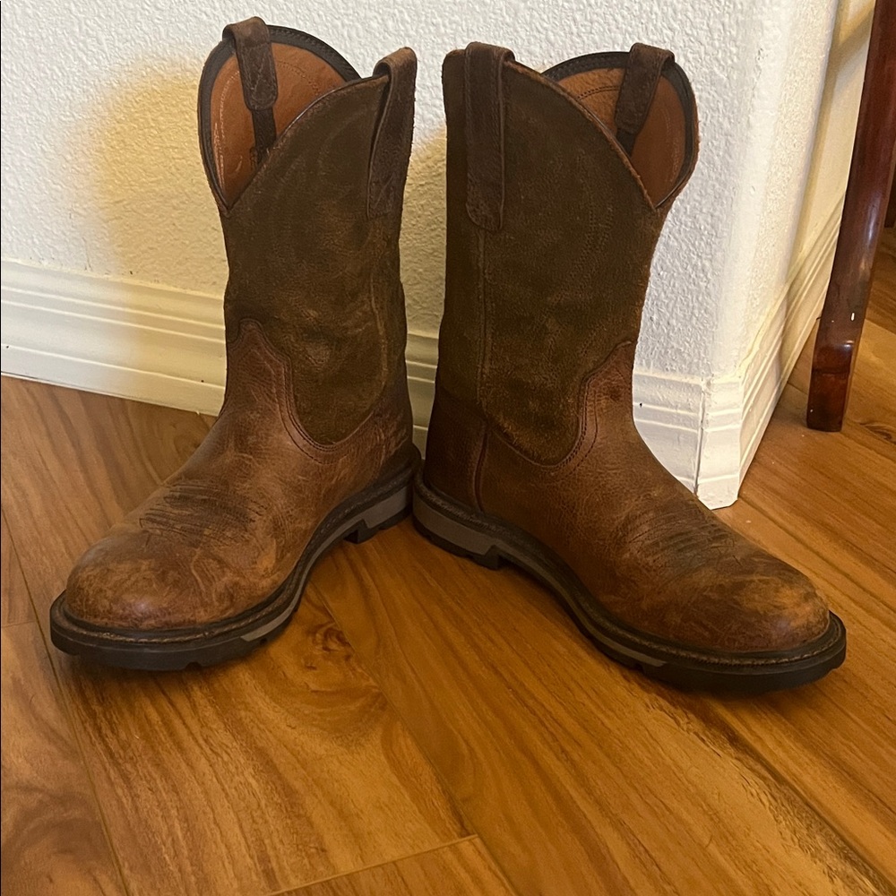 Men’s ARIAT BROWN LEATHER & Suede Boots Size 8D